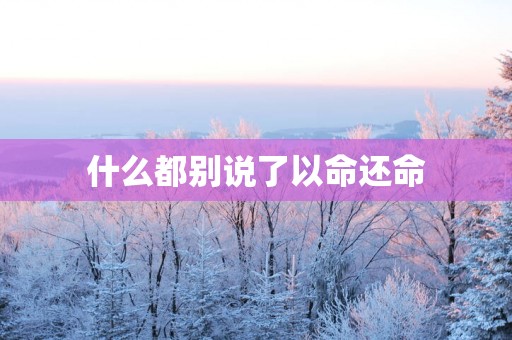 什么都别说了以命还命
