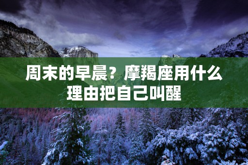 周末的早晨？摩羯座用什么理由把自己叫醒