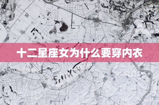 十二星座女为什么要穿内衣