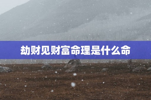 劫财见财富命理是什么命