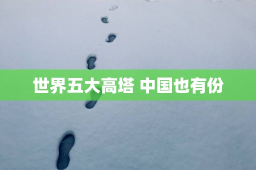 世界五大高塔 中国也有份