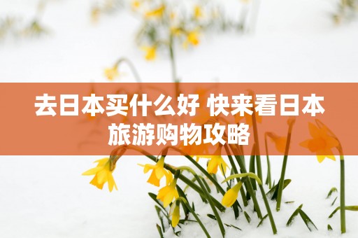 去日本买什么好 快来看日本旅游购物攻略