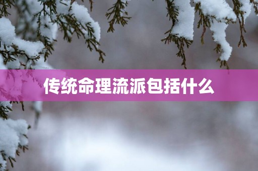 传统命理流派包括什么