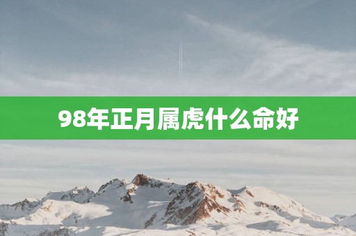 98年正月属虎什么命好