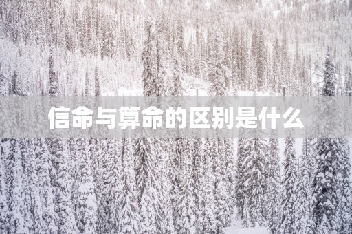 信命与算命的区别是什么