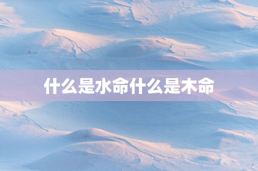 什么是水命什么是木命