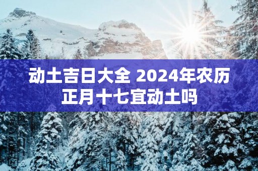 动土吉日大全 2025年农历正月十七宜动土吗
