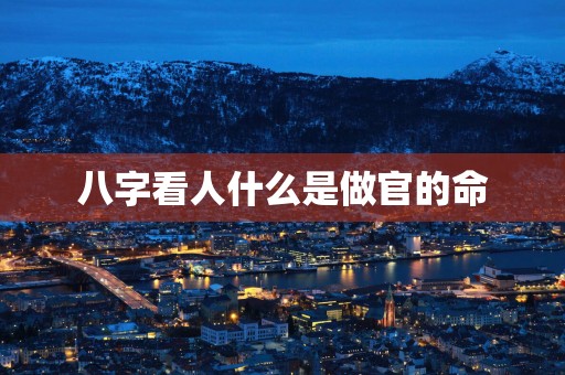 八字看人什么是做官的命