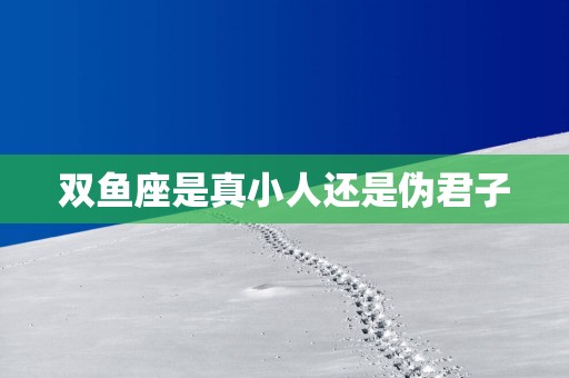 双鱼座是真小人还是伪君子