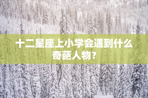 十二星座上小学会遇到什么奇葩人物？