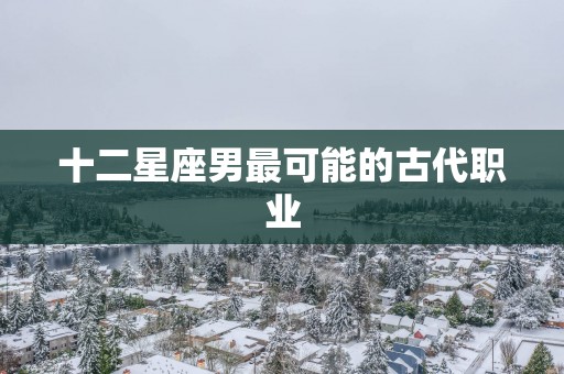 十二星座男最可能的古代职业