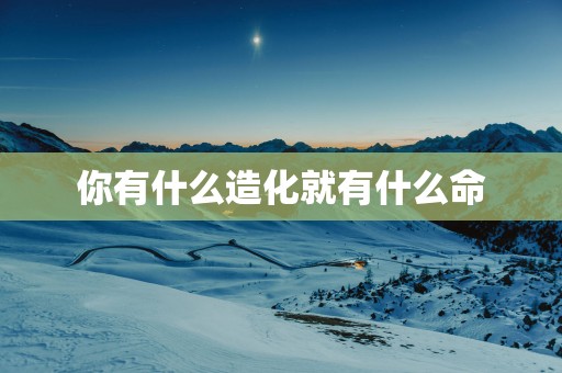 你有什么造化就有什么命