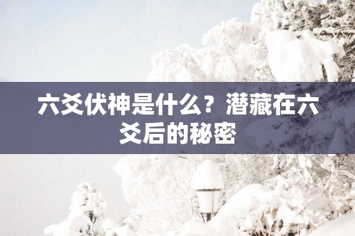 六爻伏神是什么？潜藏在六爻后的秘密