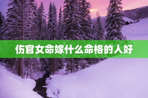 伤官女命嫁什么命格的人好