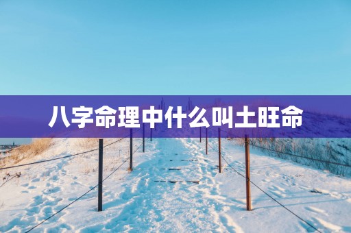 八字命理中什么叫土旺命