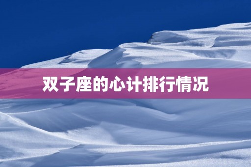 双子座的心计排行情况
