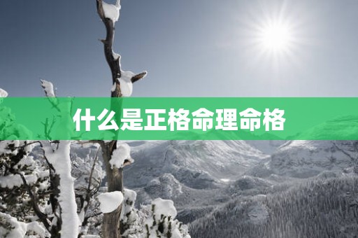 什么是正格命理命格