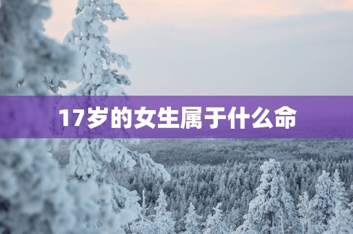 17岁的女生属于什么命