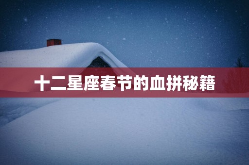 十二星座春节的血拼秘籍