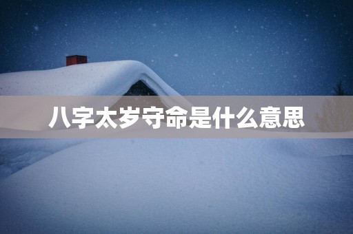 八字太岁守命是什么意思