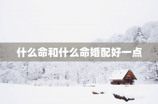 什么命和什么命婚配好一点