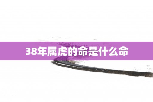 38年属虎的命是什么命