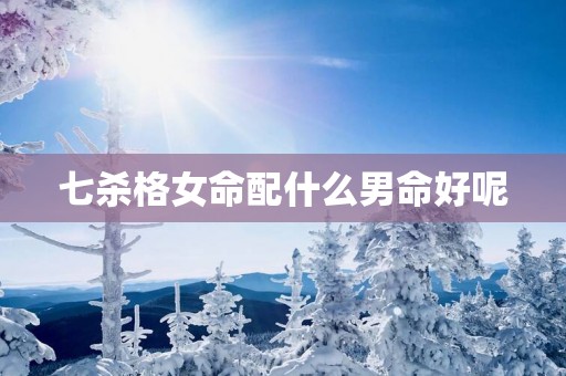 七杀格女命配什么男命好呢