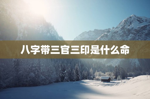 八字带三官三印是什么命