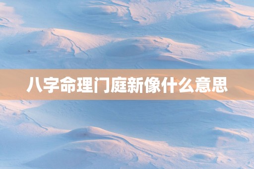 八字命理门庭新像什么意思