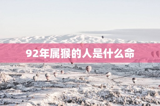 92年属猴的人是什么命