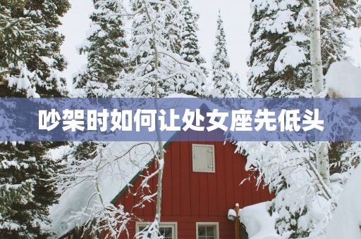 吵架时如何让处女座先低头