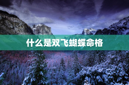 什么是双飞蝴蝶命格