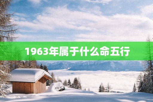 1963年属于什么命五行