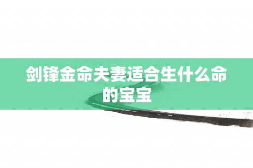 剑锋金命夫妻适合生什么命的宝宝
