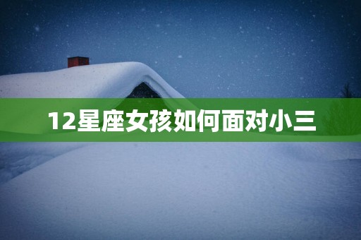 12星座女孩如何面对小三