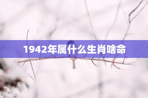 1942年属什么生肖啥命