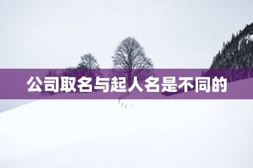 公司取名与起人名是不同的