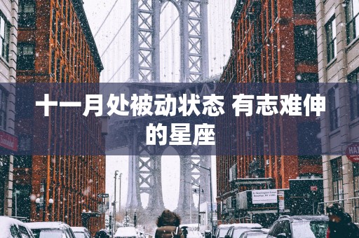 十一月处被动状态 有志难伸的星座