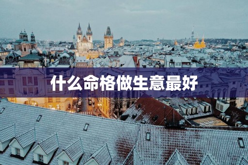 什么命格做生意最好