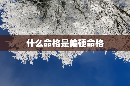 什么命格是偏硬命格