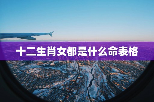 十二生肖女都是什么命表格