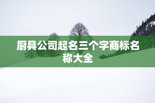 厨具公司起名三个字商标名称大全