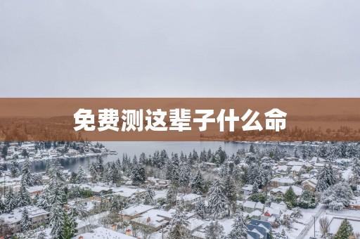 免费测这辈子什么命