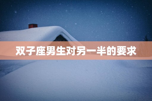 双子座男生对另一半的要求 双子座男生对另一半的要求