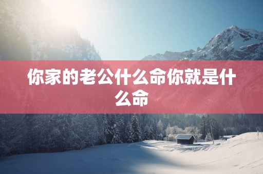 你家的老公什么命你就是什么命