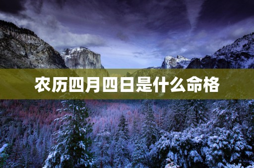 农历四月四日是什么命格