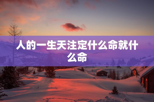 人的一生天注定什么命就什么命