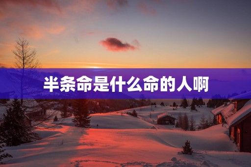 半条命是什么命的人啊