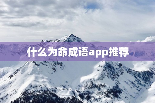 什么为命成语app推荐
