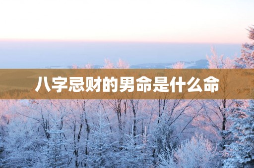 八字忌财的男命是什么命 八字忌财的男命是什么命